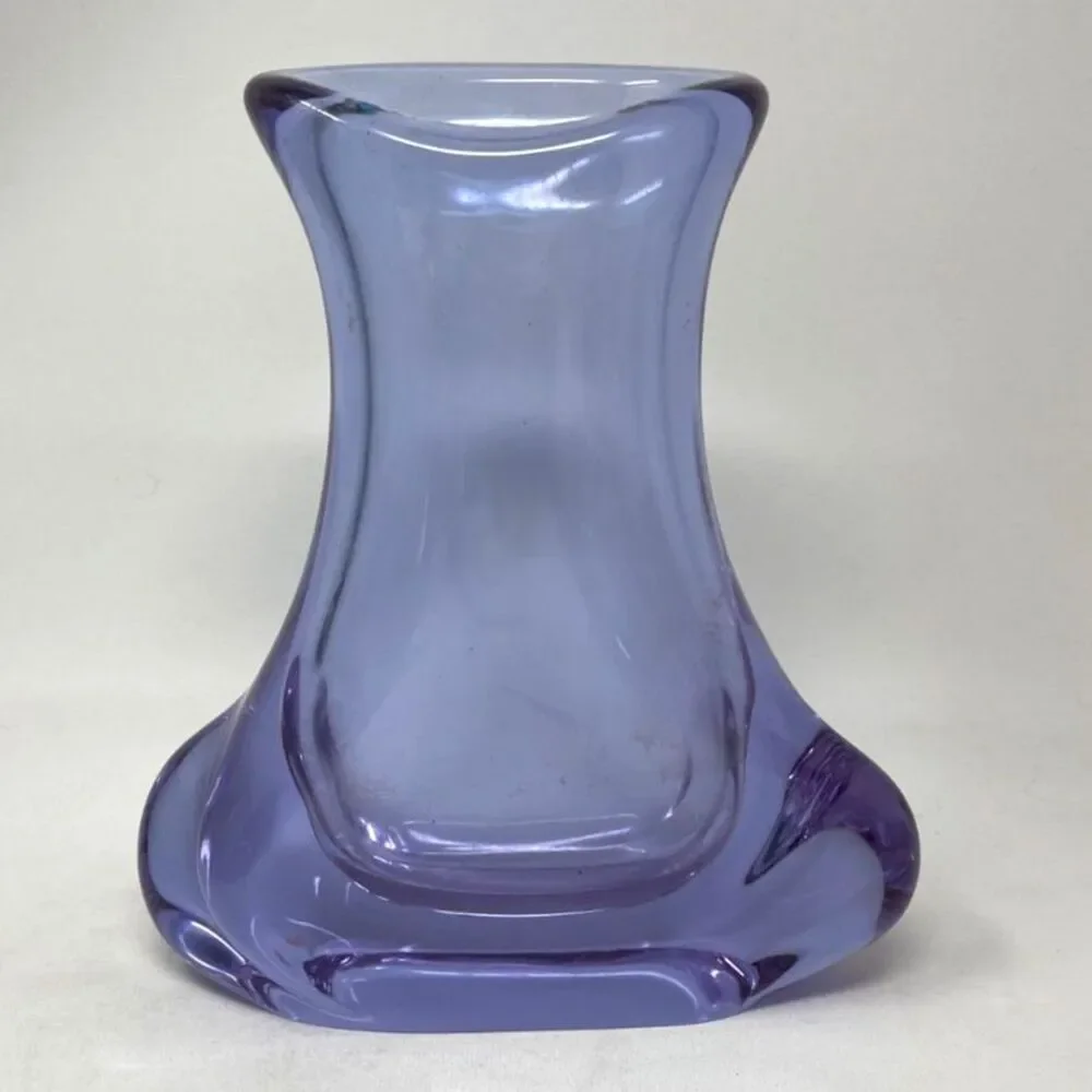 Vintage MCM Murano Amethyst Purple Vase Handblown Italy Sommerso Flavio Poli 9